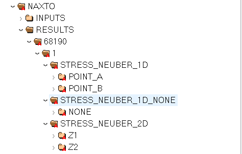 All sections under a result share the same components