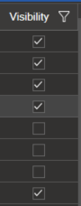 Visibility checkboxes in the Model Tree panel